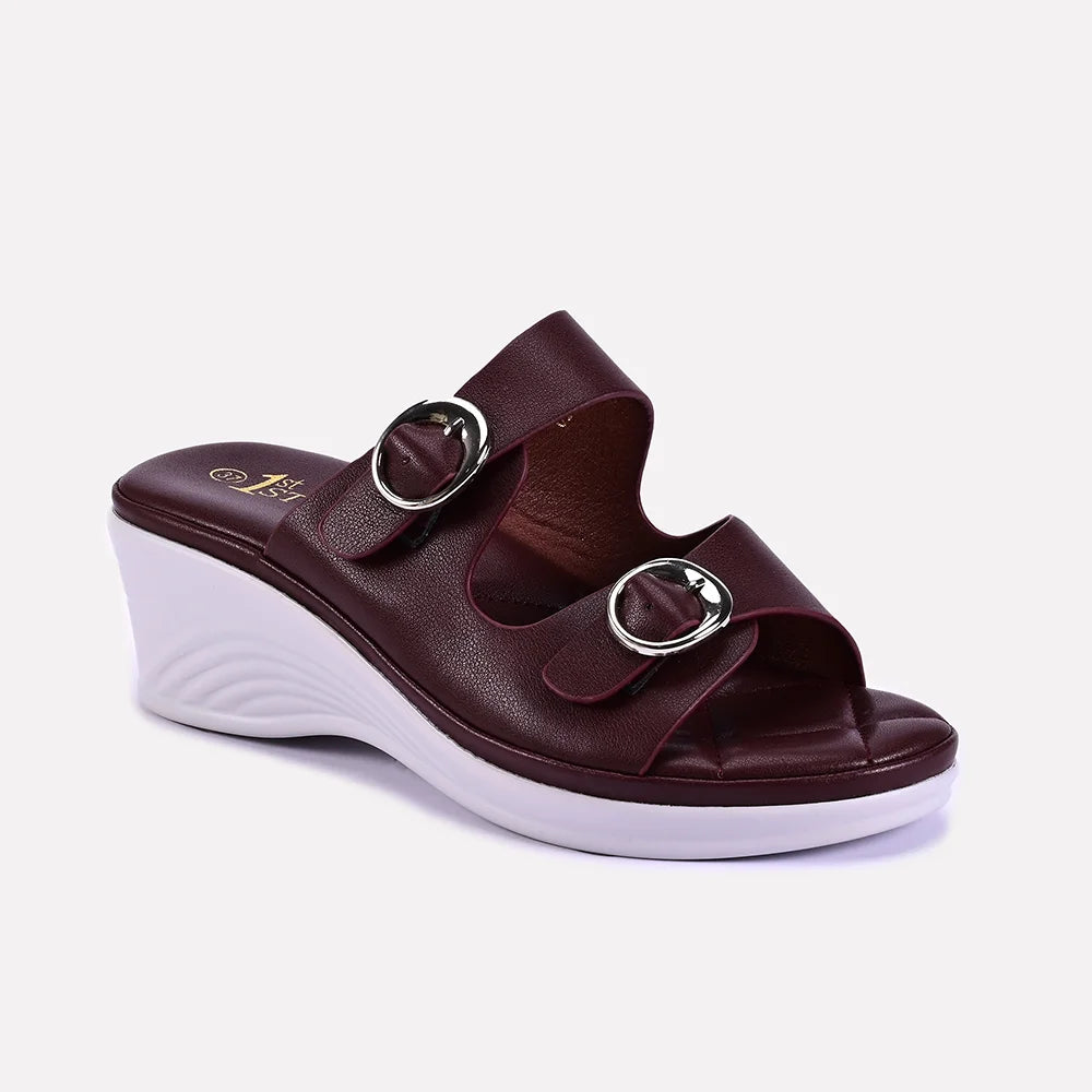 georgina maroon casual slippers