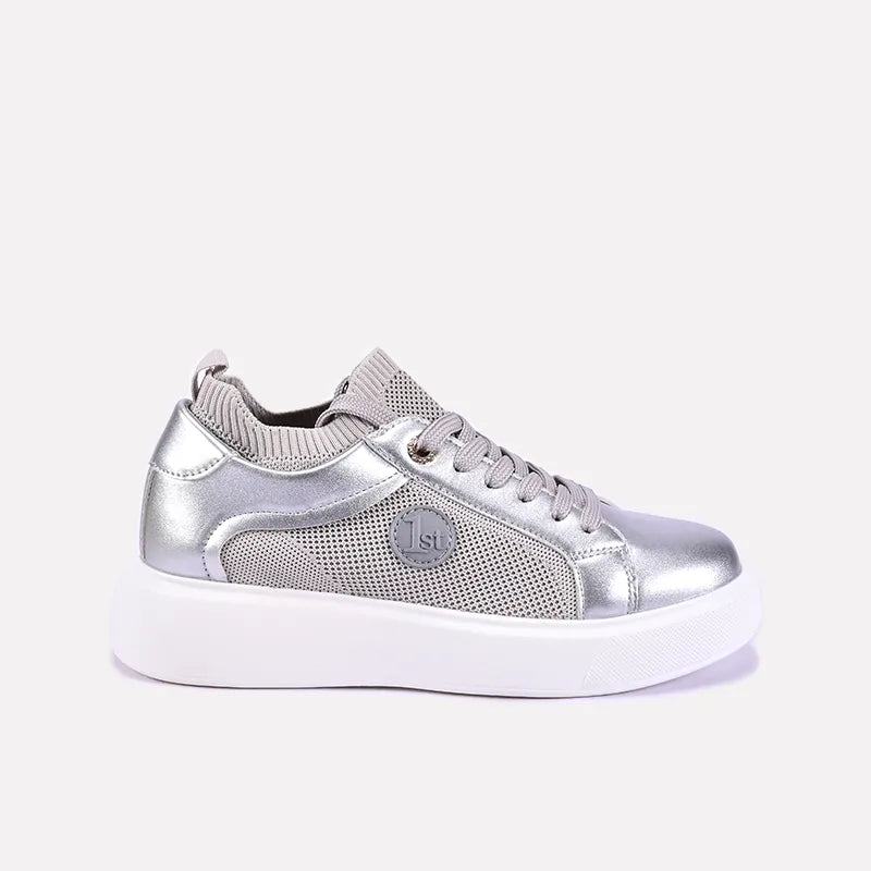 glimmer men silver platform sneakers