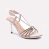 Gold Pointed Heel Fancy Sandals