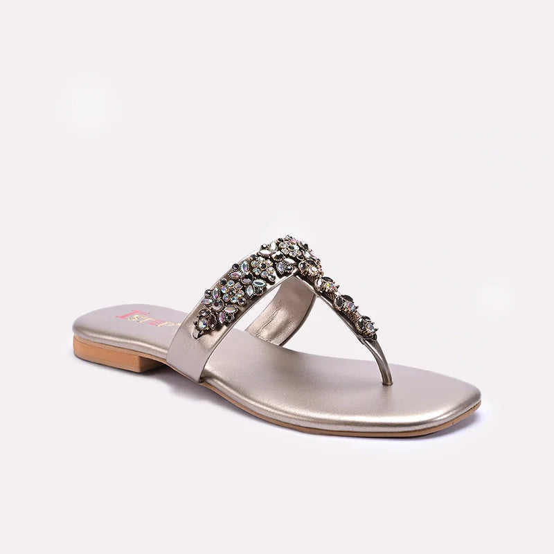 Gray Flat Fancy Slippers
