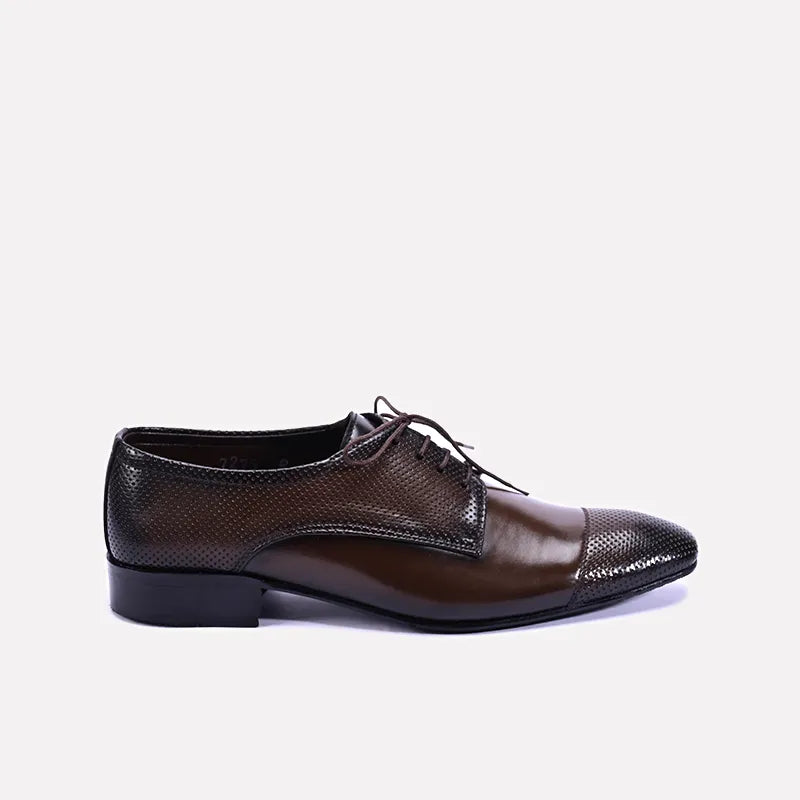 grayson mens brown derby dress shoes