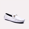 griffith white glossy horsebit loafers