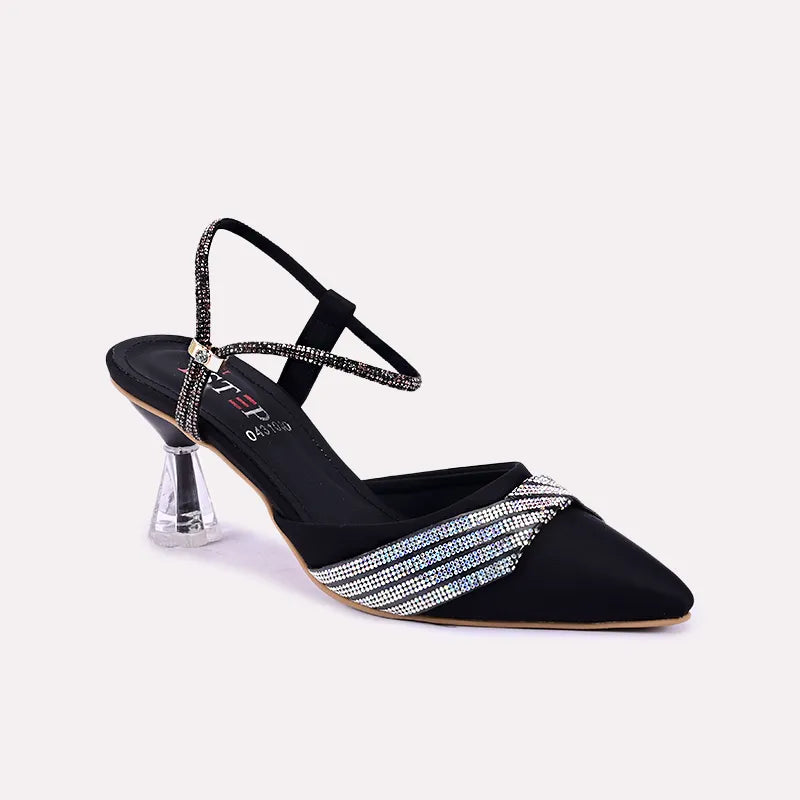 hayley black fancy heel pumps