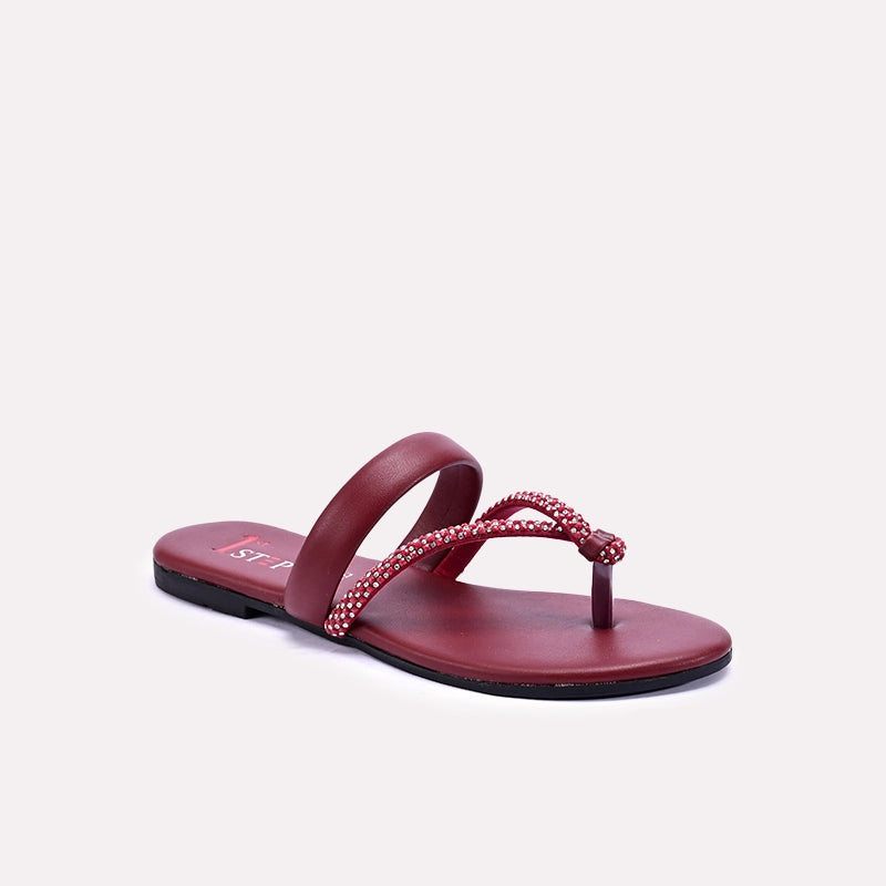 huntington maroon fancy slippers