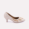 indira womens gold court shoes