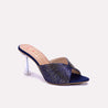 isolde blue pointed heel bridal slippers