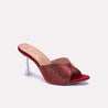 isolde maroon pointed heel bridal slippers