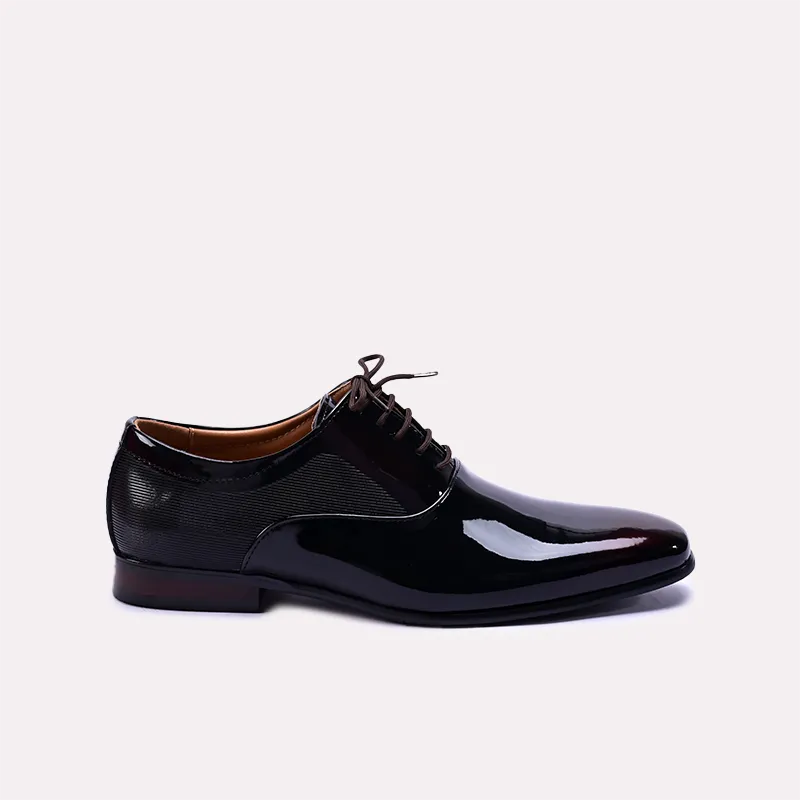 ivor mens brown glossy formal oxford shoes