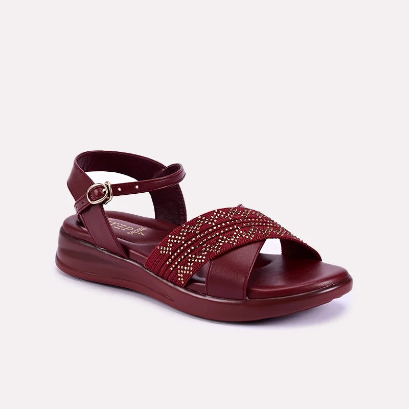 jocasta maroon comfy sandals