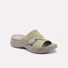 josette green chunky casual slippers