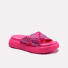 pink criscross women platform slippers