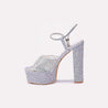 june silver high heel sandals for women