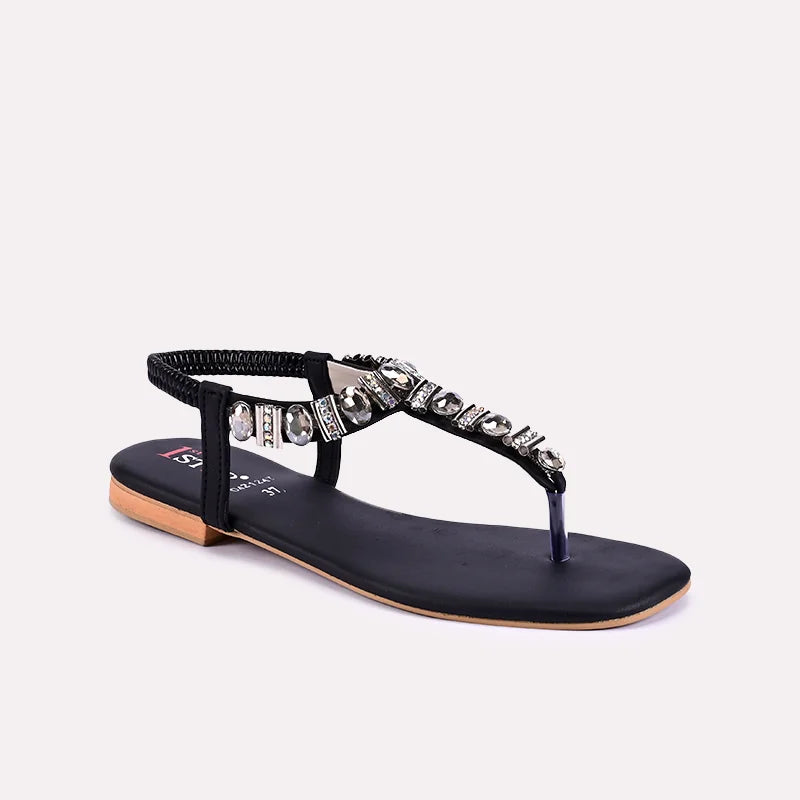 kaelin black fancy sandals