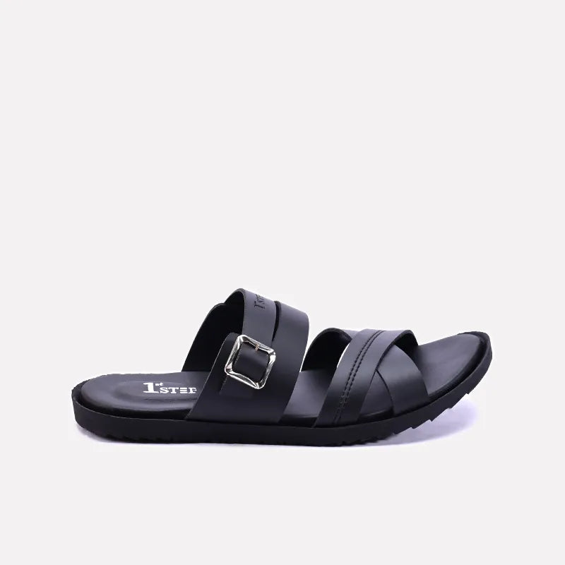 kairos mens black casual slippers