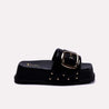 womens soft sole black platform slide slippers