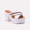 kate white chunky casual slippers