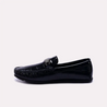 kenel black glossy textured loafers for men