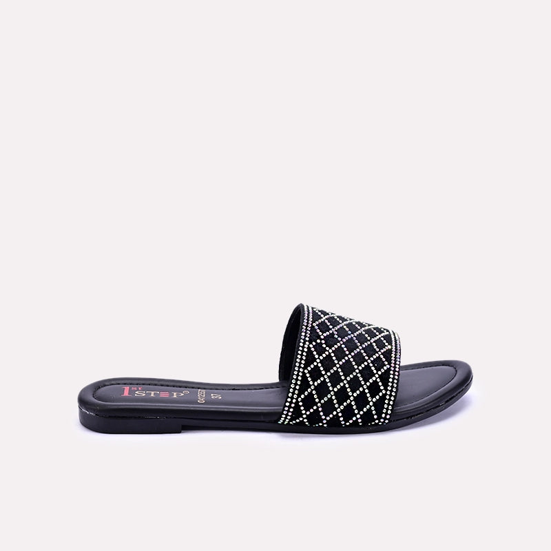 kensington womens black fancy slippers