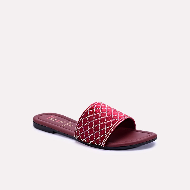 kensington maroon fancy slippers