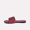 kensington maroon fancy slippers for womens