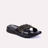 kiera black soft crisscross slippers