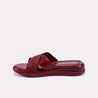 kiera maroon soft crisscross slippers for women