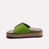 thick sole green platform slippers for women