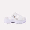 kylie women white chunky slippers