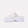 kylie white chunky slippers for women