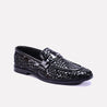 lancaster black formal woven loafers