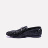 lancaster black formal woven loafers for men