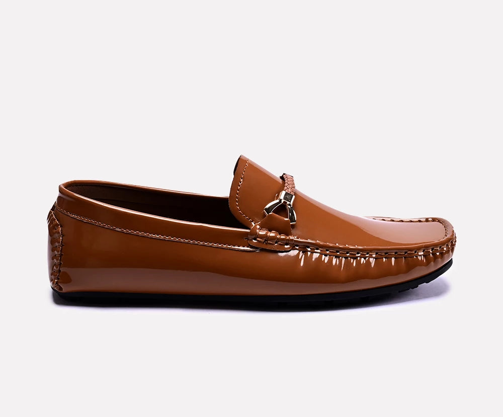 larry mustard glossy men loafers