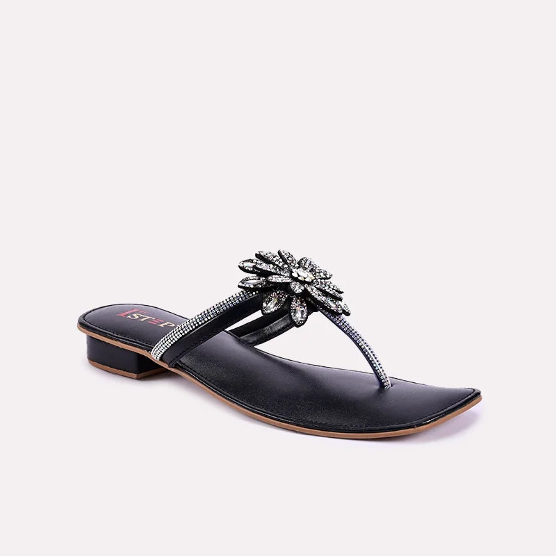 lillian black fancy slippers