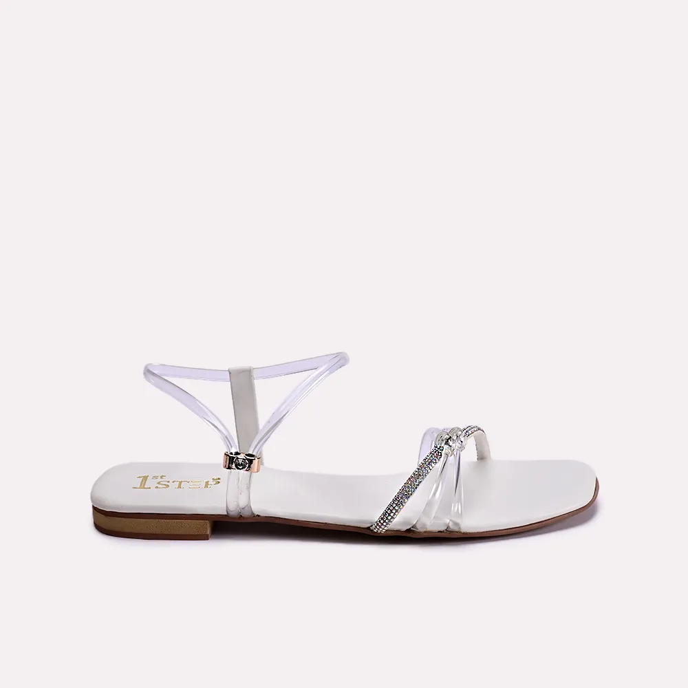 lily white flat sandals for women