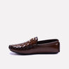 loxley brown woven loafers for mens