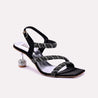 luna black heel sandals for women