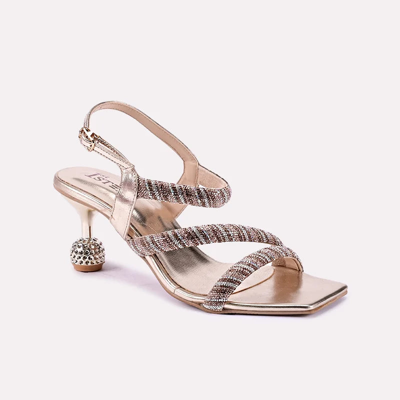 luna gold heel sandals for women