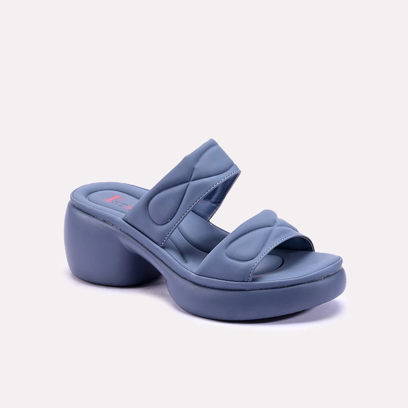 lyanna blue chunky casual slippers