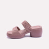 lyanna pink chunky casual slippers for women