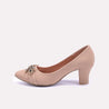 maelle fawn fancy court shoes for women