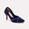 magnolia blue fancy heel pumps