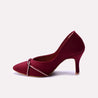 magnolia maroon fancy heel pumps for women