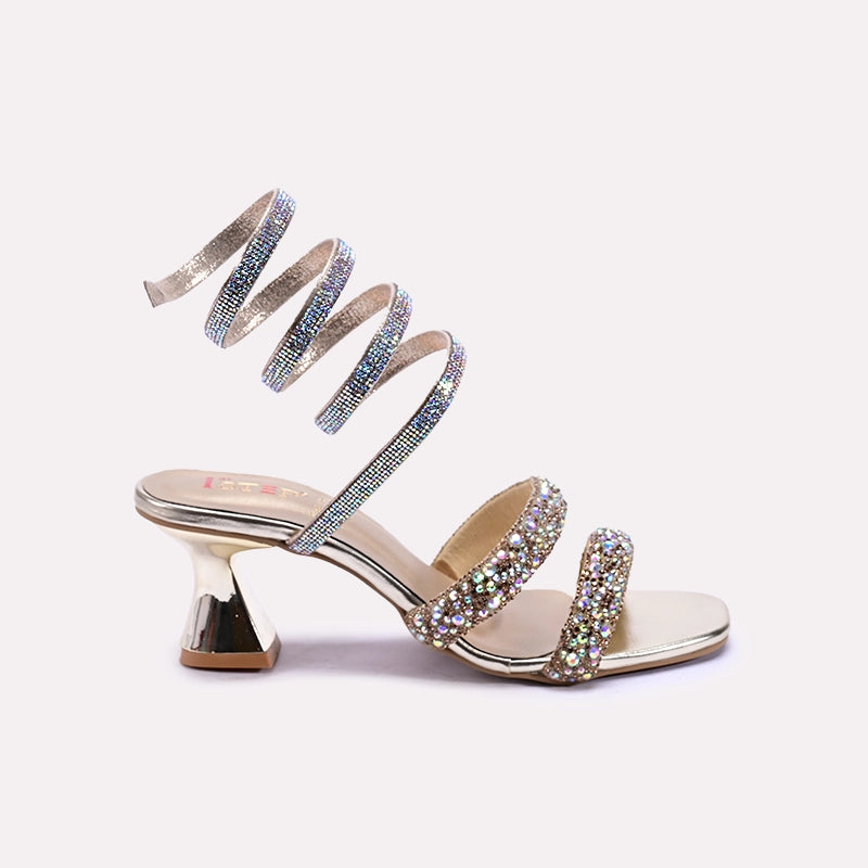 Marcellina women Gold Wrap Up Sandals