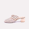 marcelline peach block heel bridal pumps for women