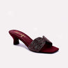 Maroon Fancy Heel Slippers