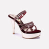 melisand maroon high heel slippers