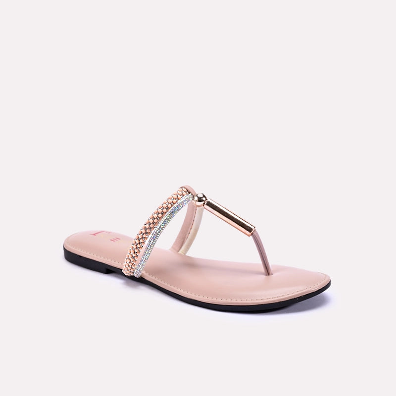 melisande peach flat fancy slippers