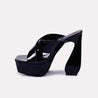 mila black high heel slippers for women