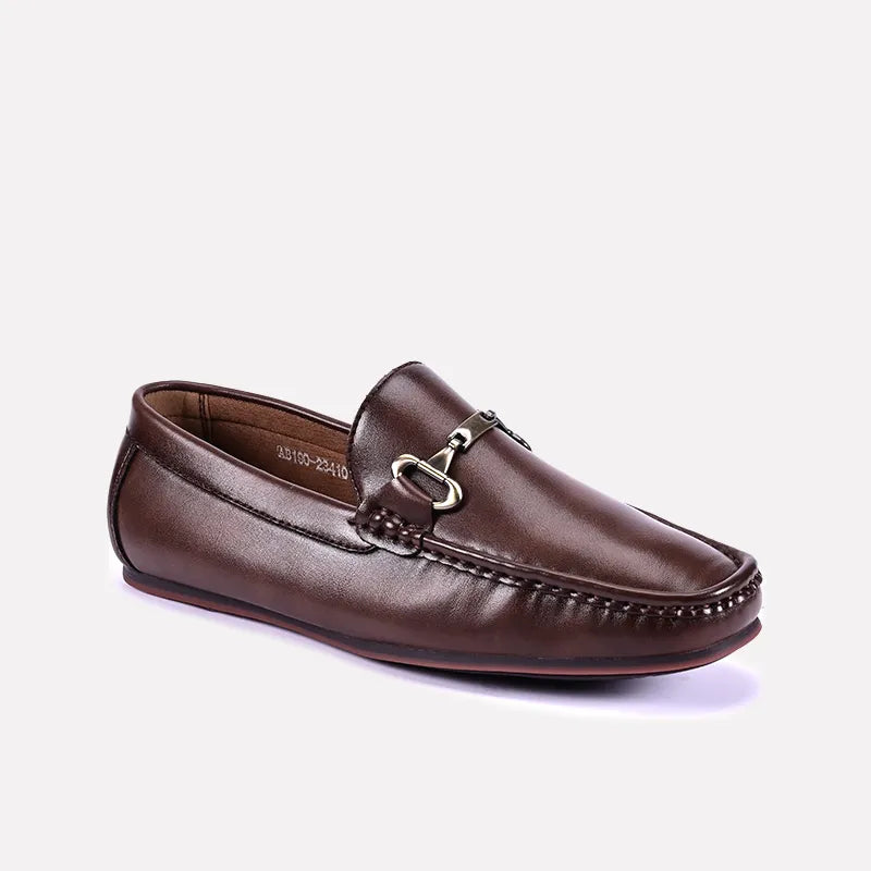 miles brown horsebit loafers