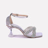 mina women silver fancy heel sandals